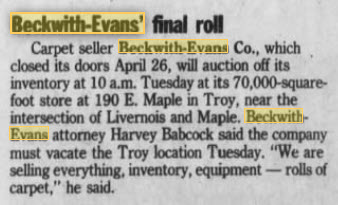 Beckwith-Evans - The End Of The Line 1996 (newer photo)